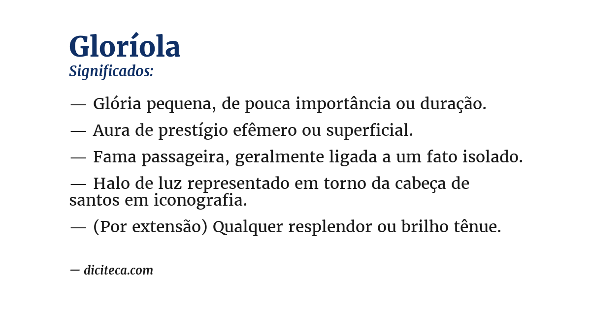 Significado de gloríola