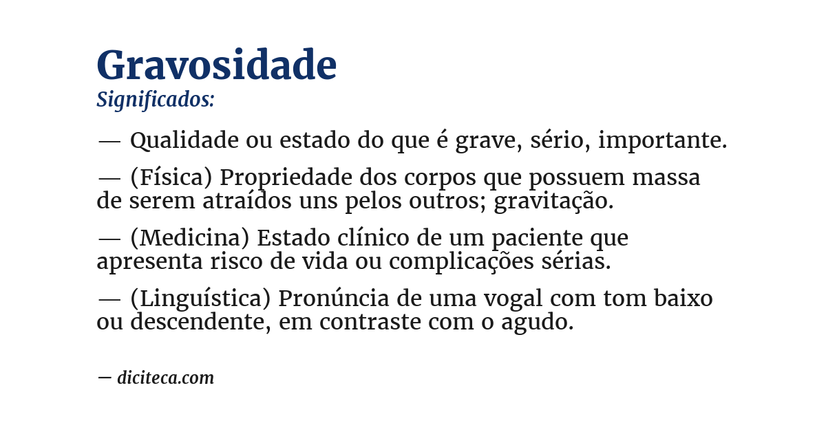 Significado de gravosidade