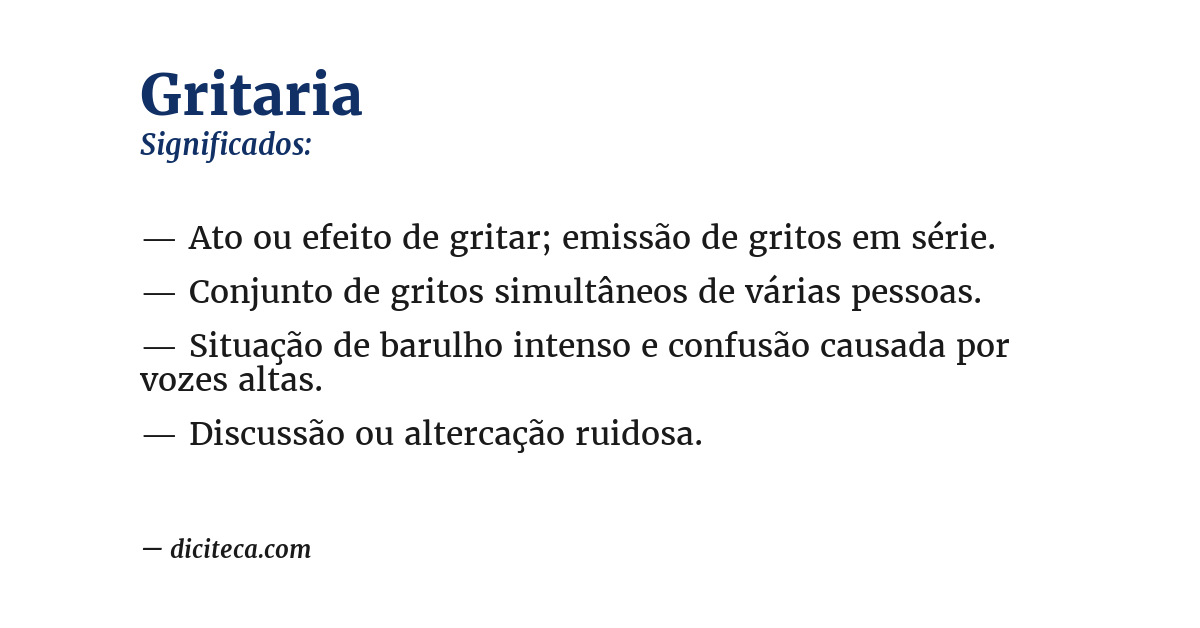 Significado de gritaria