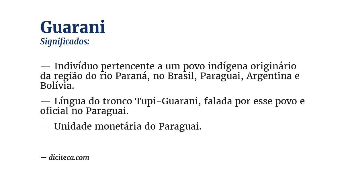 Significado de guarani