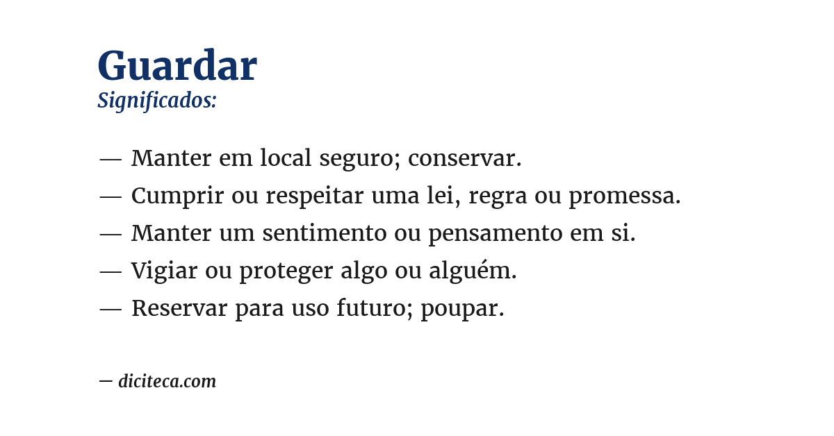 Significado de guardar