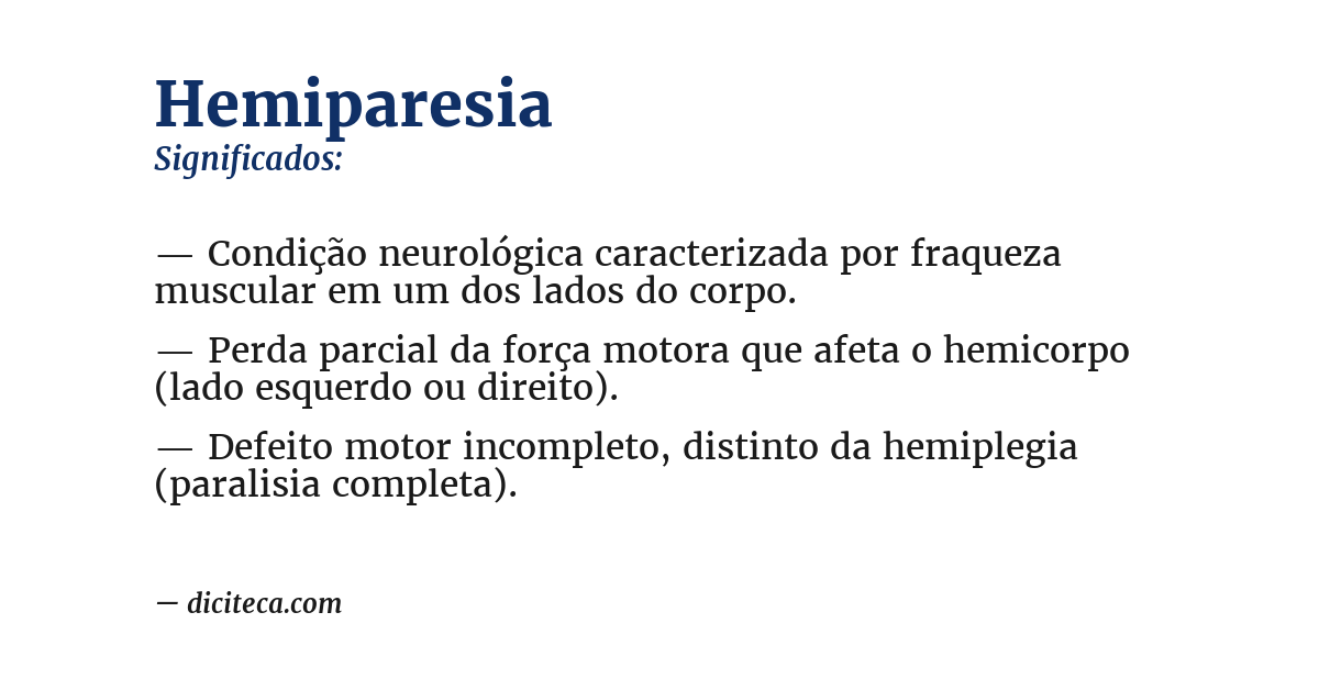 Significado de hemiparesia