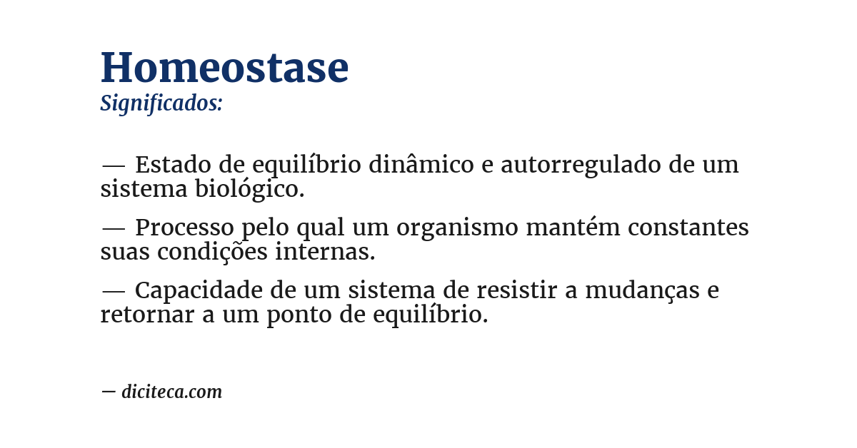 Significado de homeostase