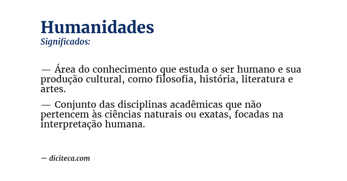 Significado de humanidades