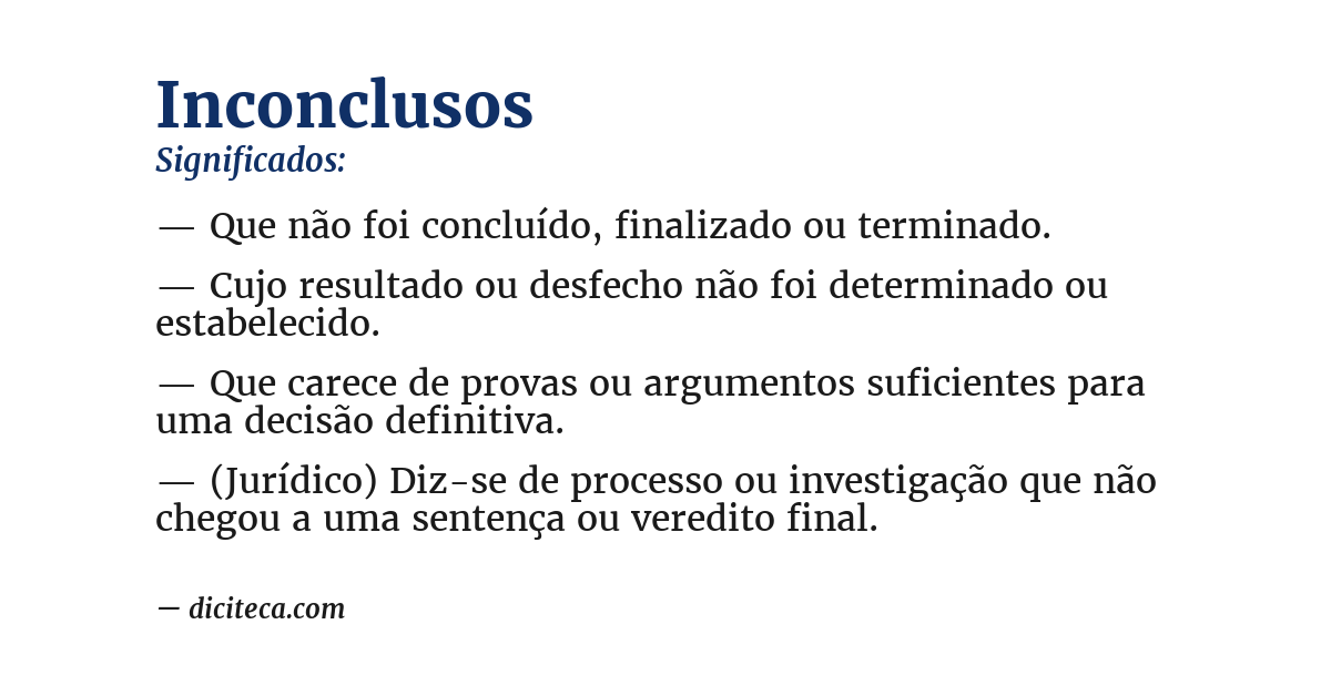 Significado de inconclusos