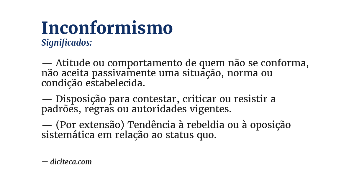 Significado de inconformismo