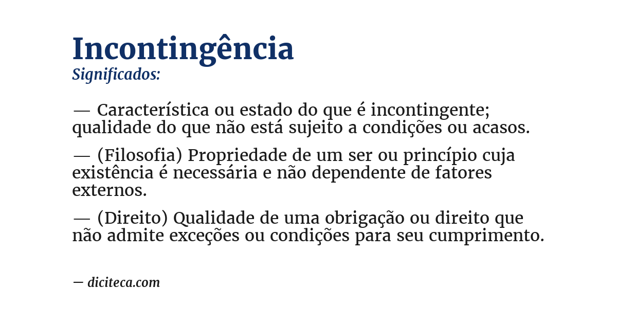 Significado de incontingência