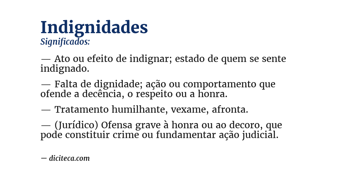 Significado de indignidades