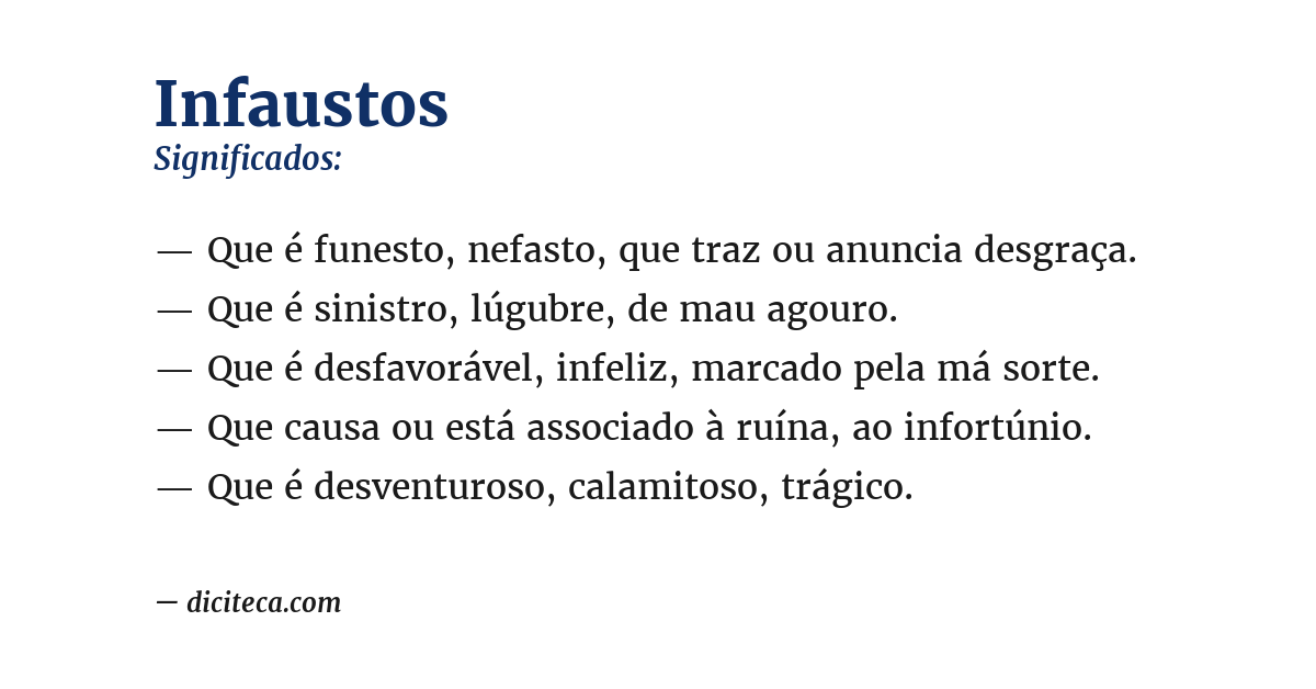 Significado de infaustos