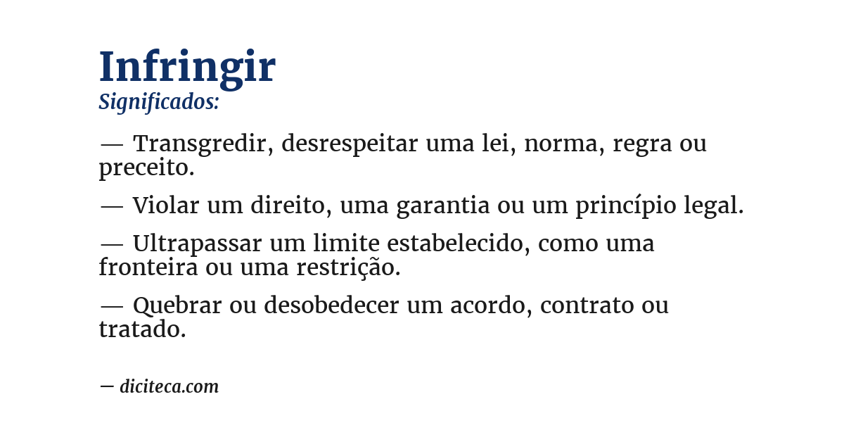 Significado de infringir