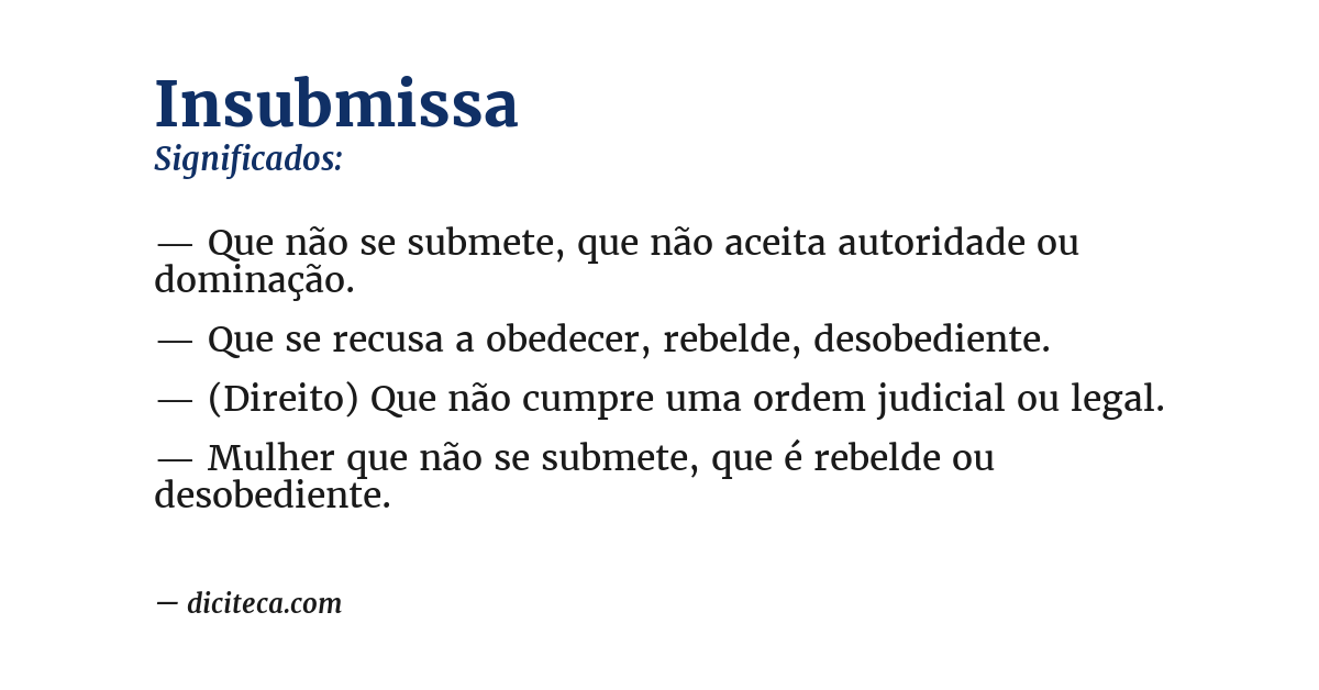 Significado de insubmissa