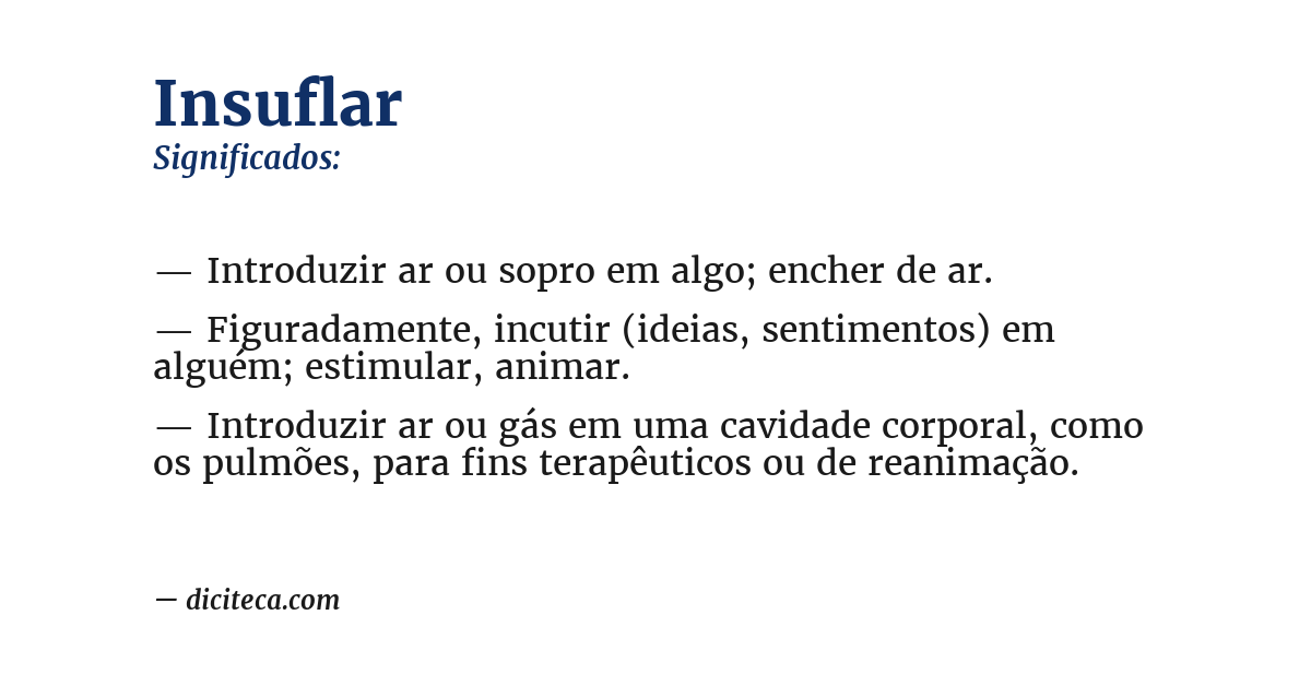 Significado de insuflar