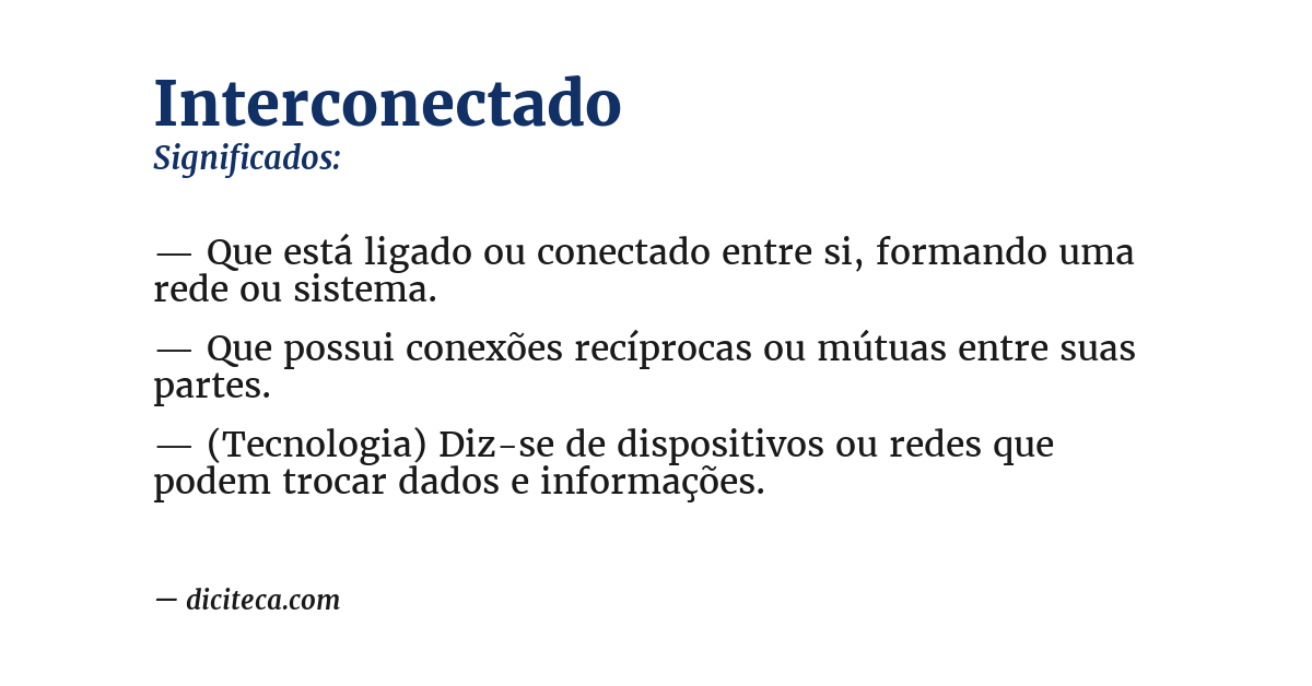 Significado de interconectado