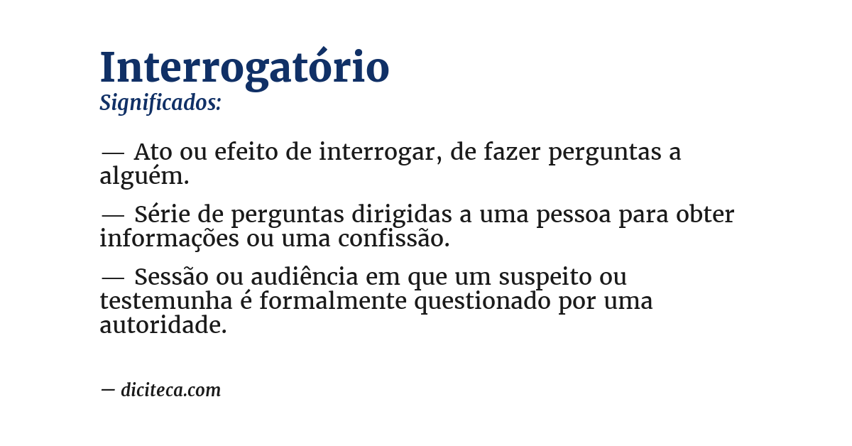 Significado de interrogatório