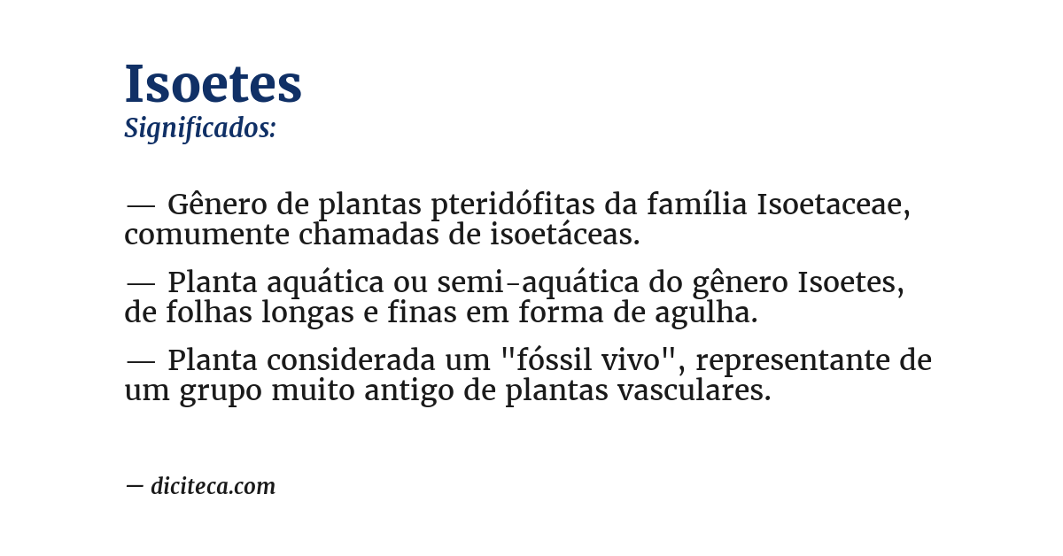 Significado de isoetes