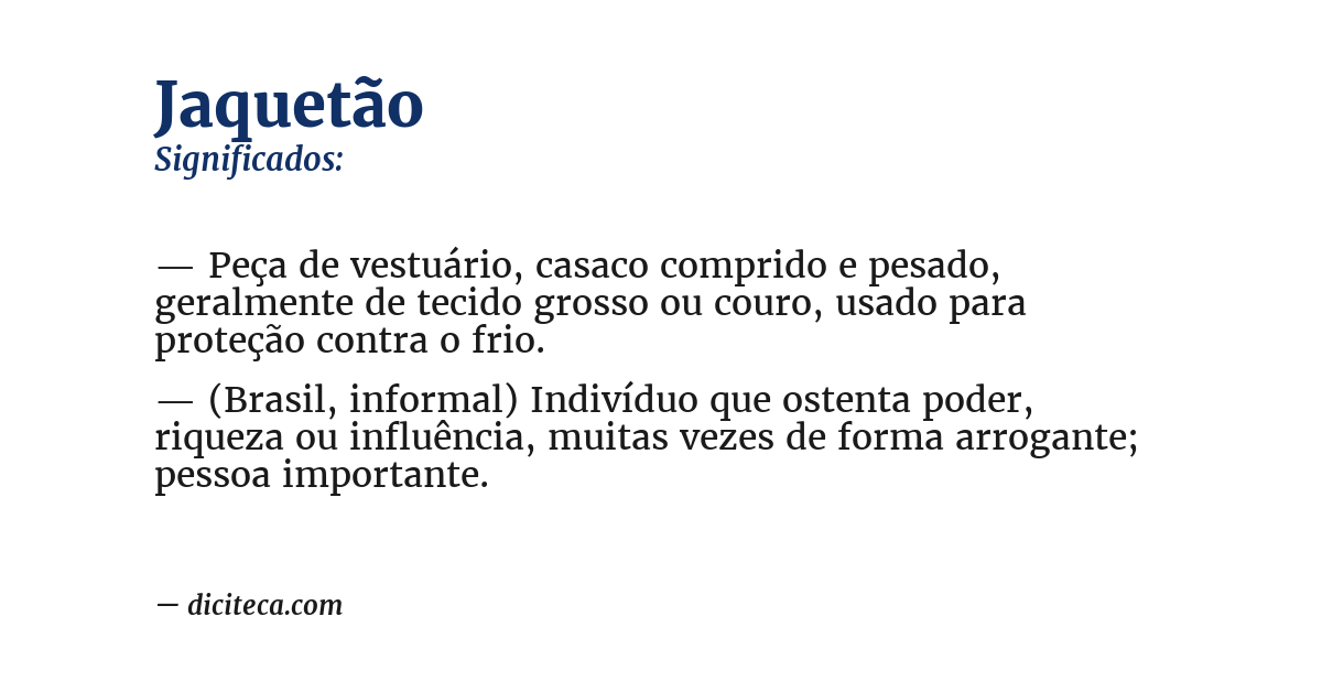 Significado de jaquetão