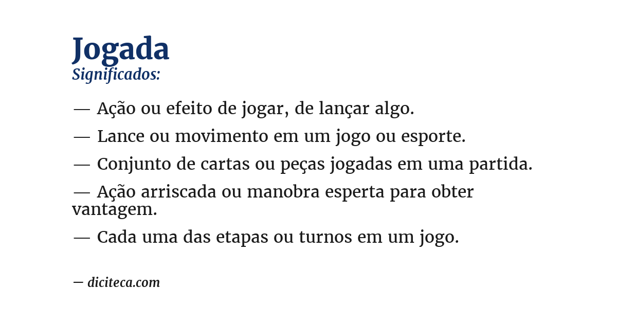 Significado de jogada
