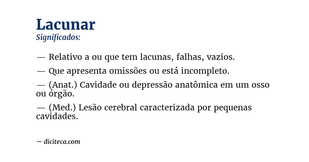 Significado de lacunar