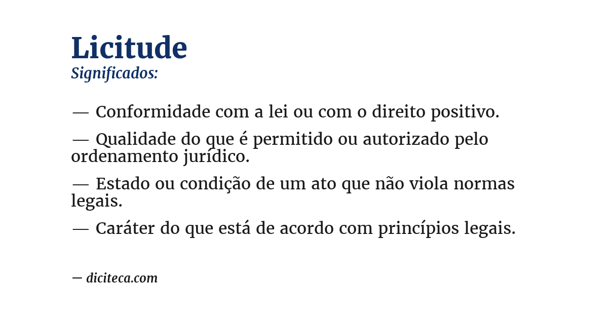 Significado de licitude