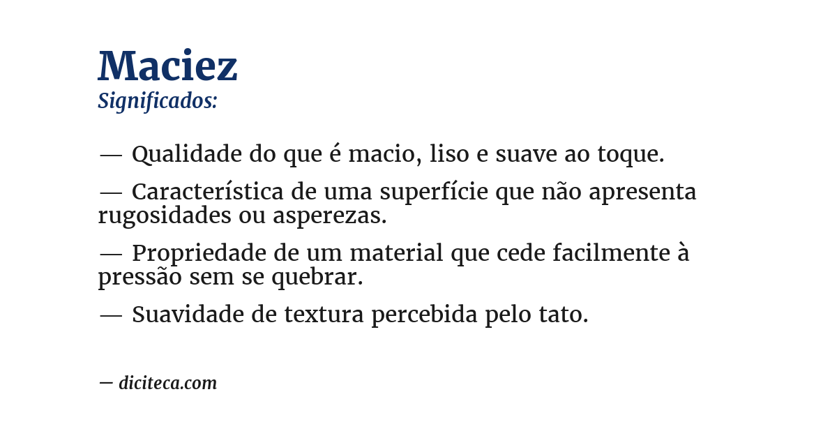 Significado de maciez