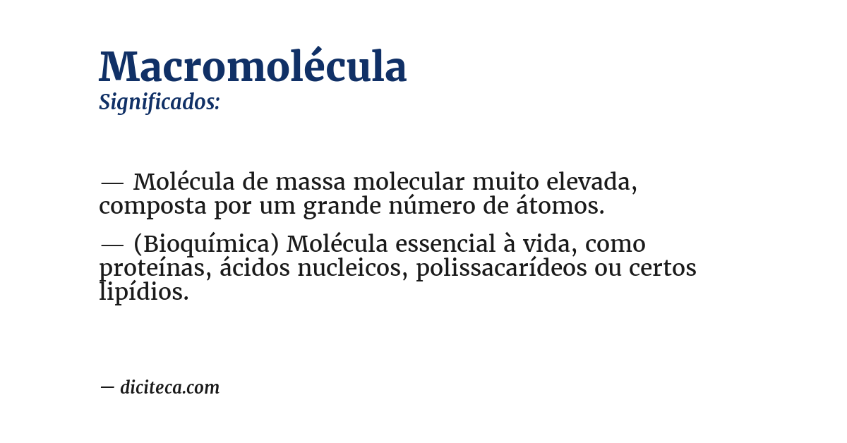 Significado de macromolécula