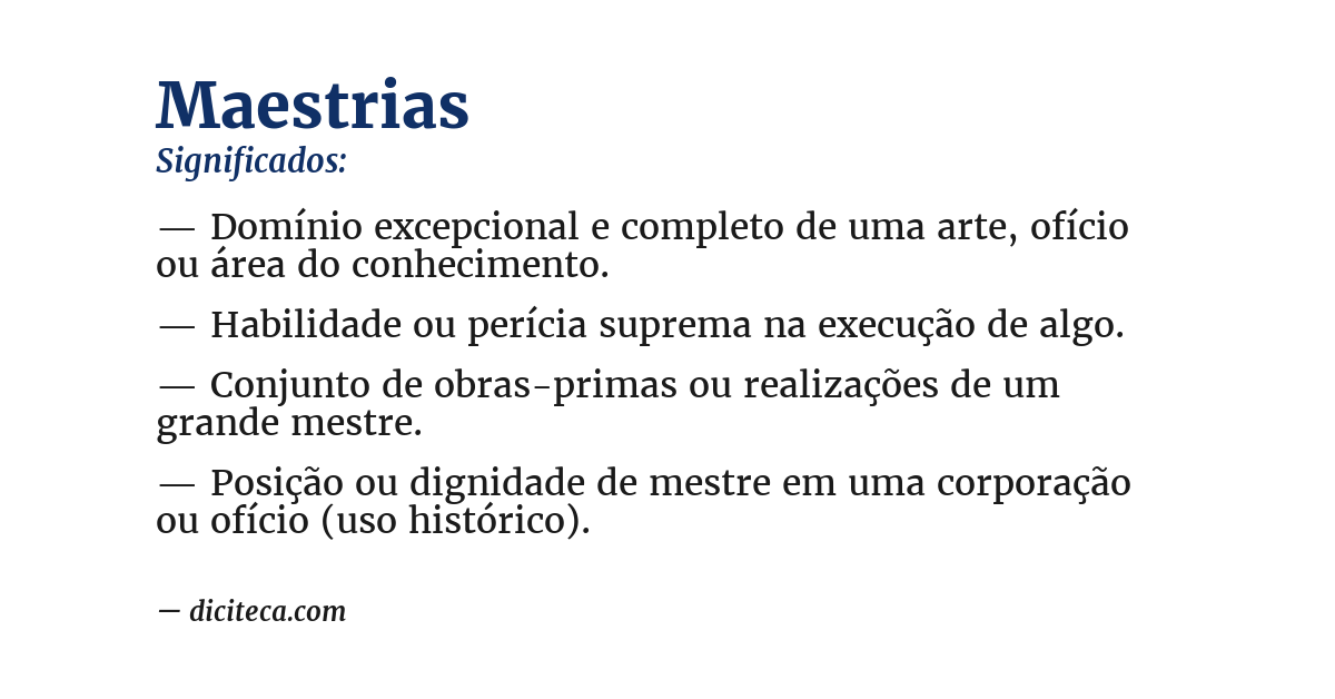 Significado de maestrias
