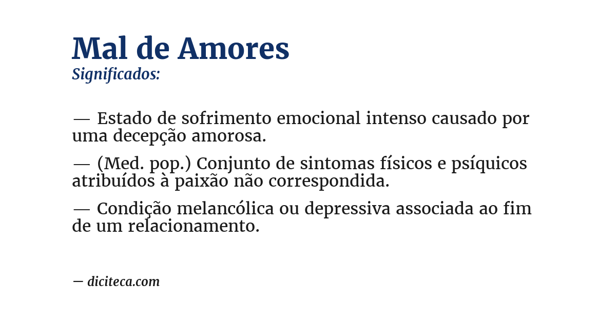Significado de mal de amores