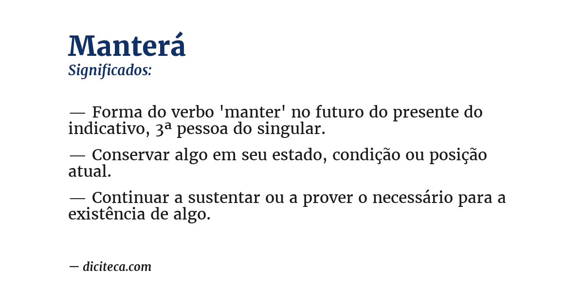Significado de manterá