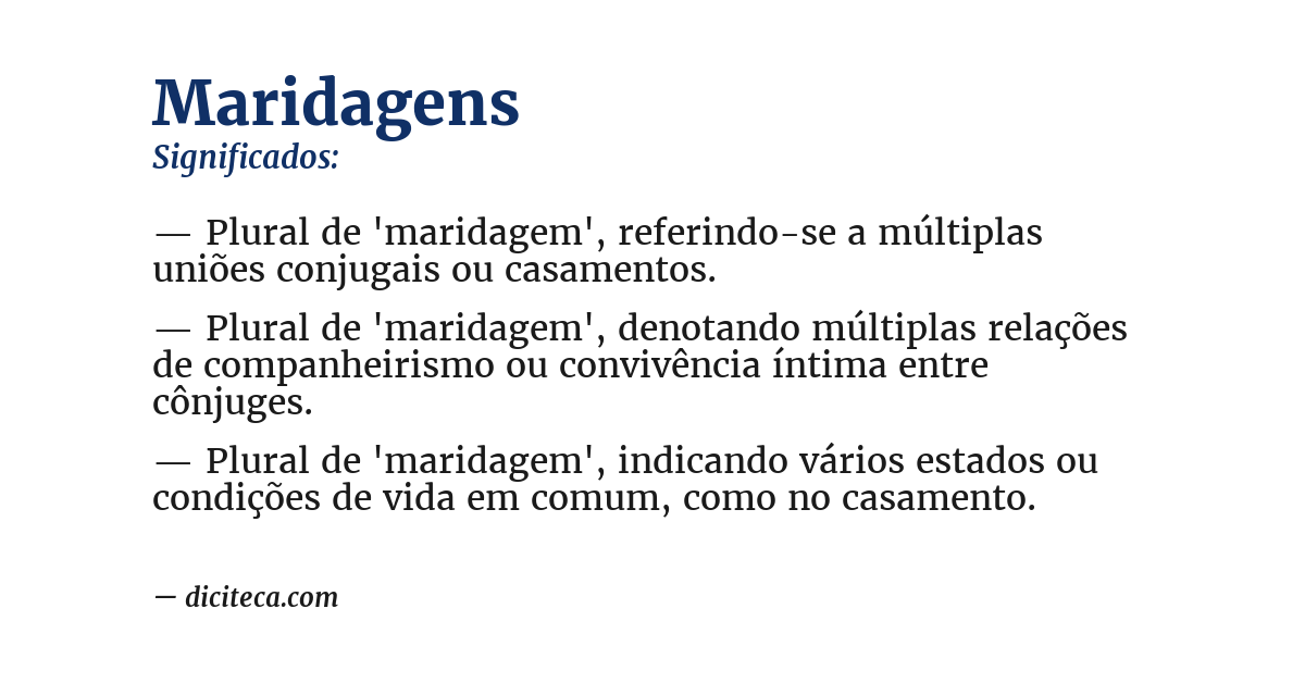 Significado de maridagens