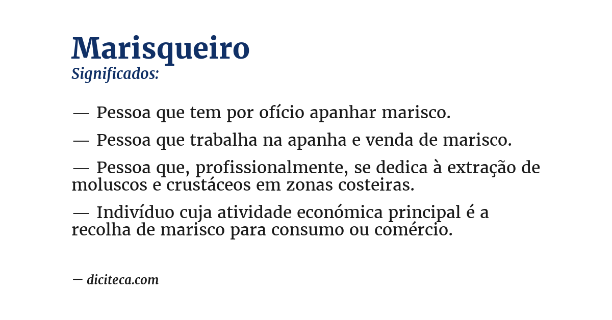 Significado de marisqueiro