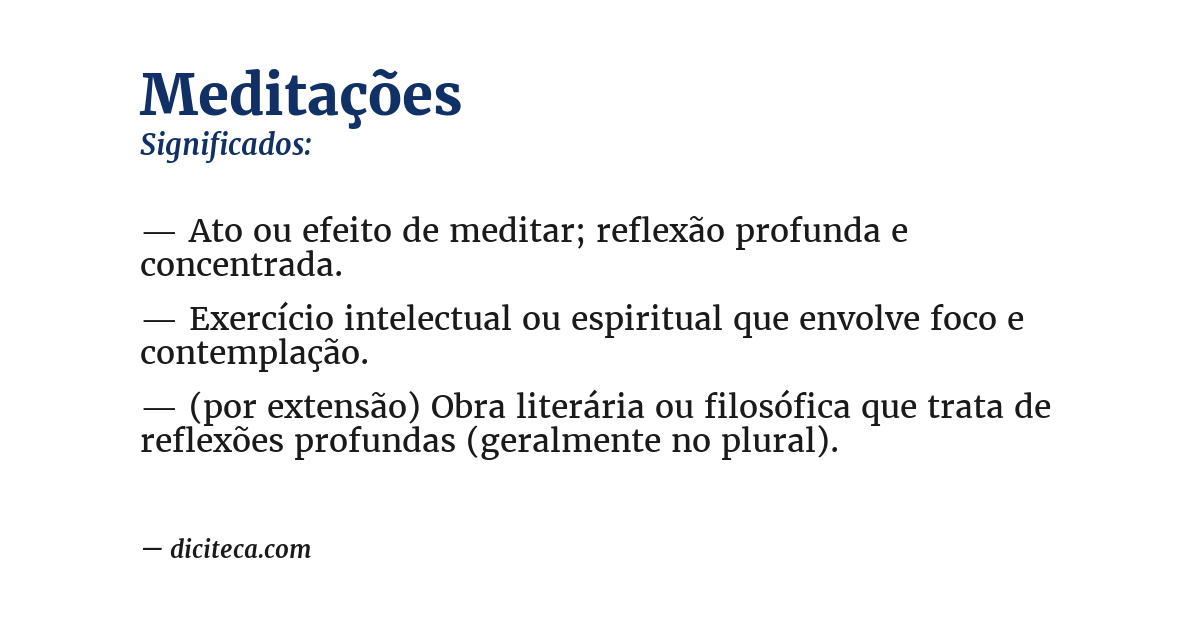 Significado de meditações