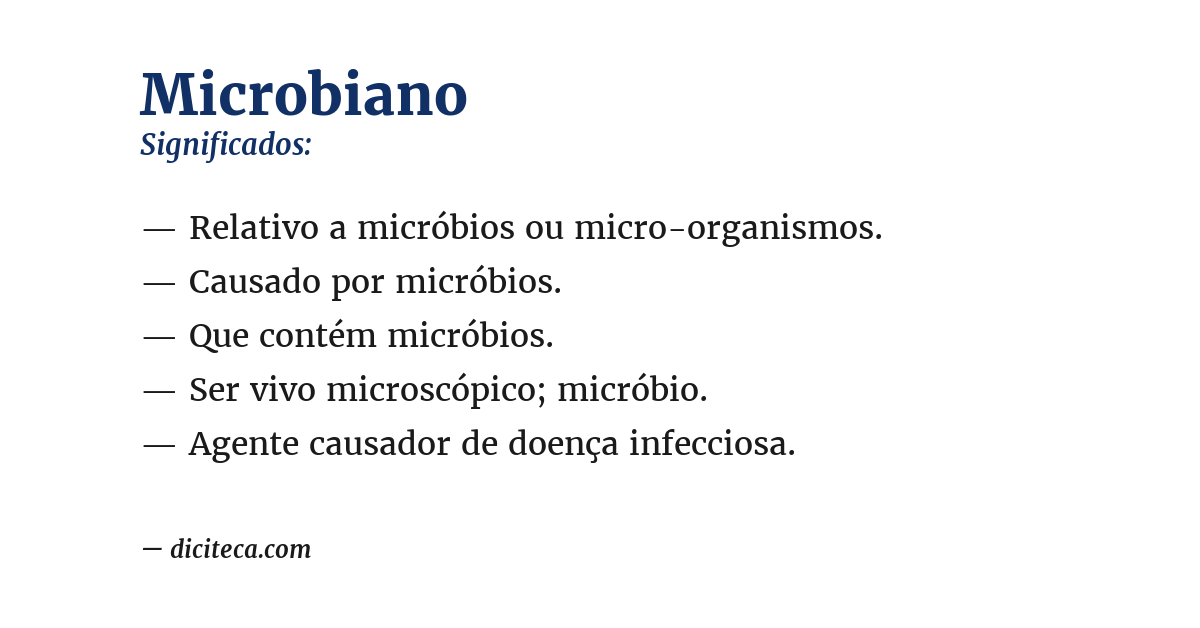 Significado de microbiano