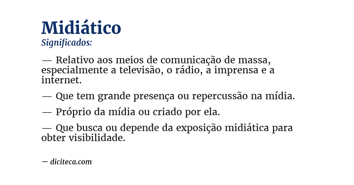 Significado de midiático