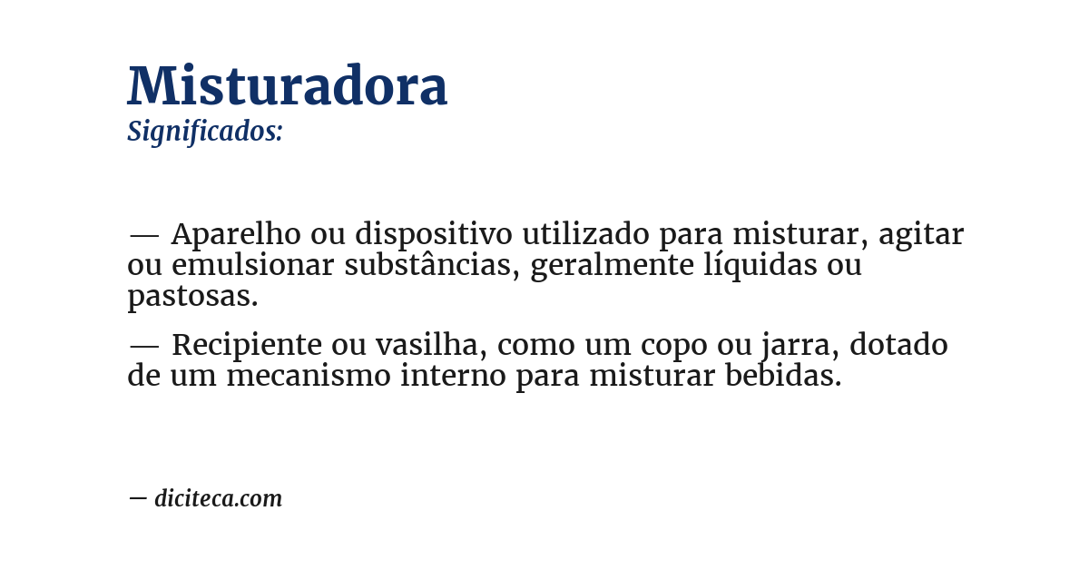 Significado de misturadora