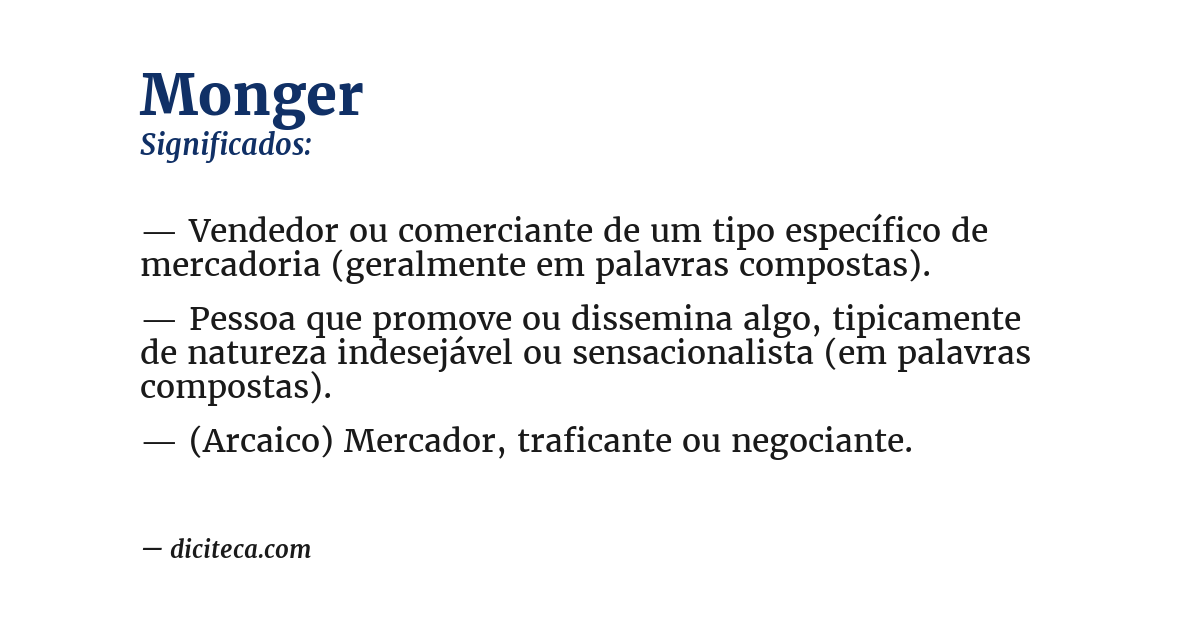 Significado de monger