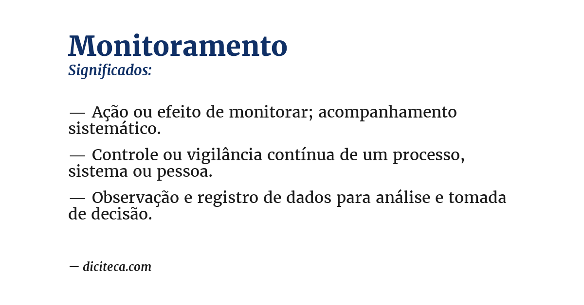 Significado de monitoramento