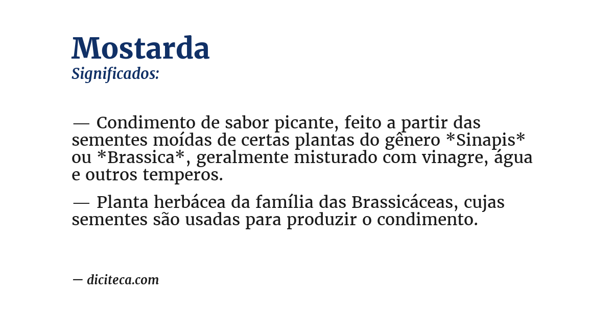 Significado de mostarda