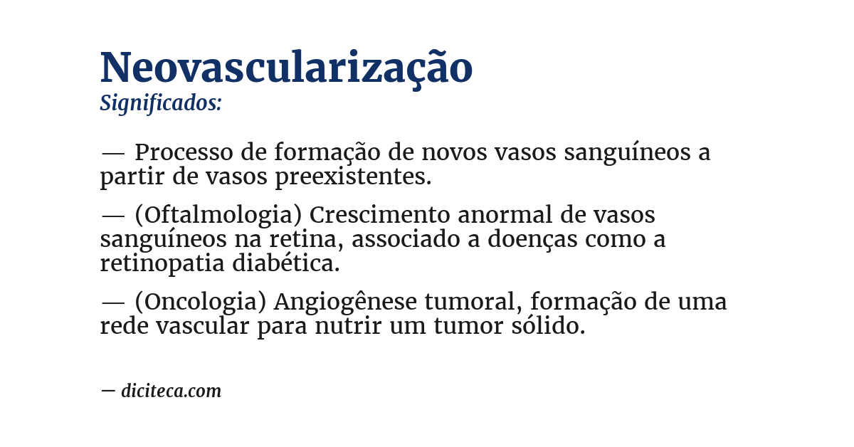 Significado de neovascularização