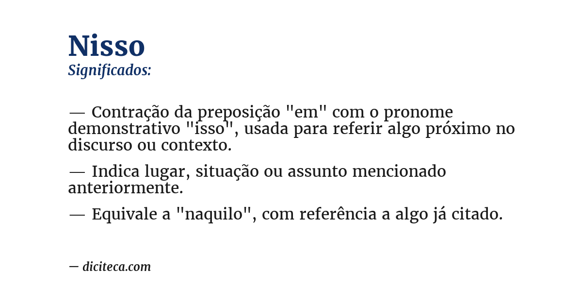 Significado de nisso