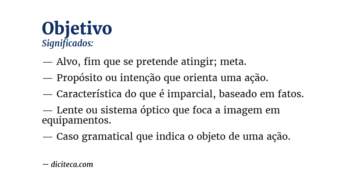 Significado de objetivo