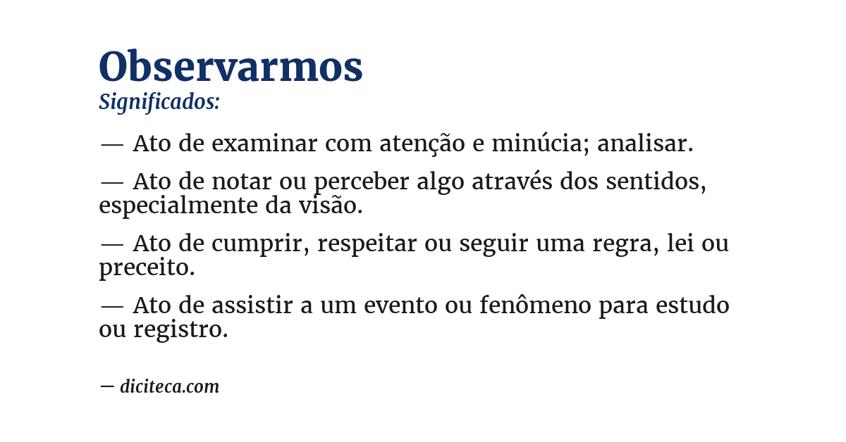 Significado de observarmos