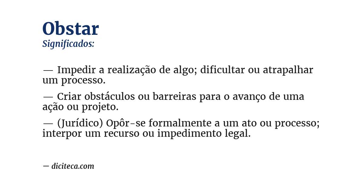 Significado de obstar