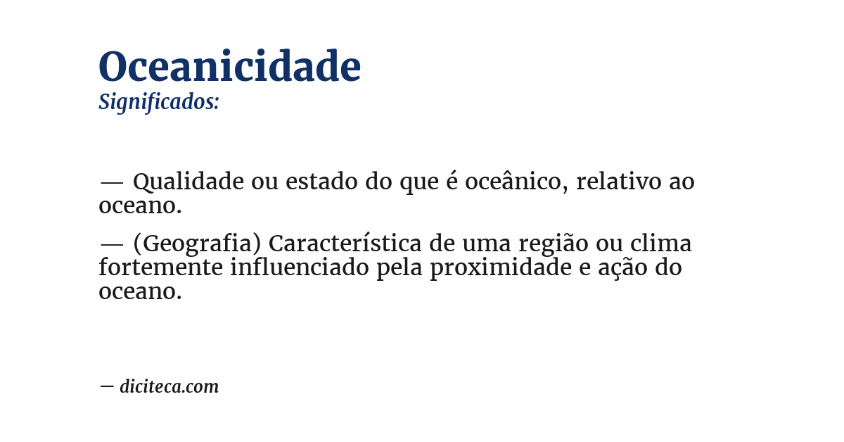 Significado de oceanicidade