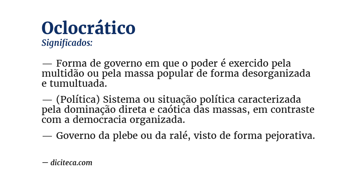 Significado de oclocrático