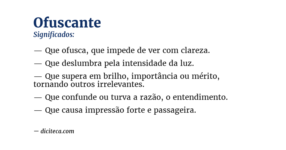 Significado de ofuscante