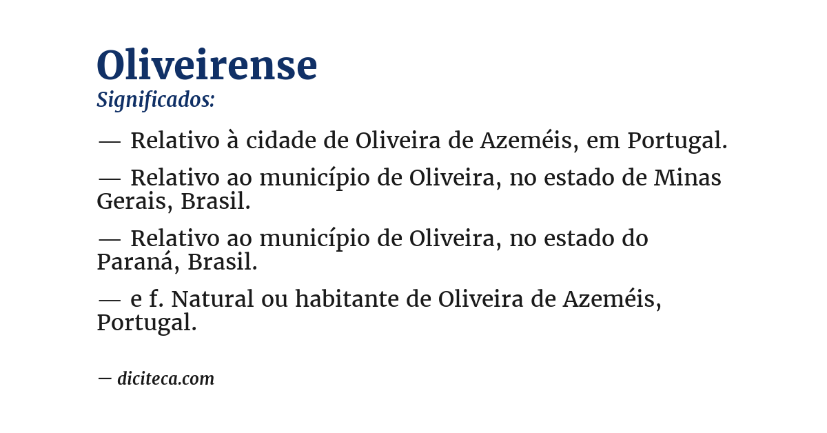 Significado de oliveirense