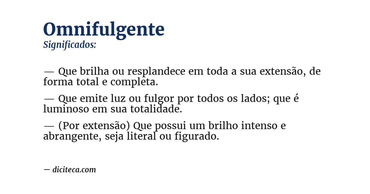 Significado de omnifulgente