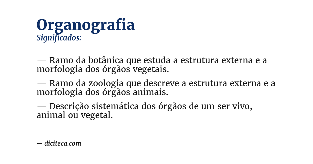 Significado de organografia