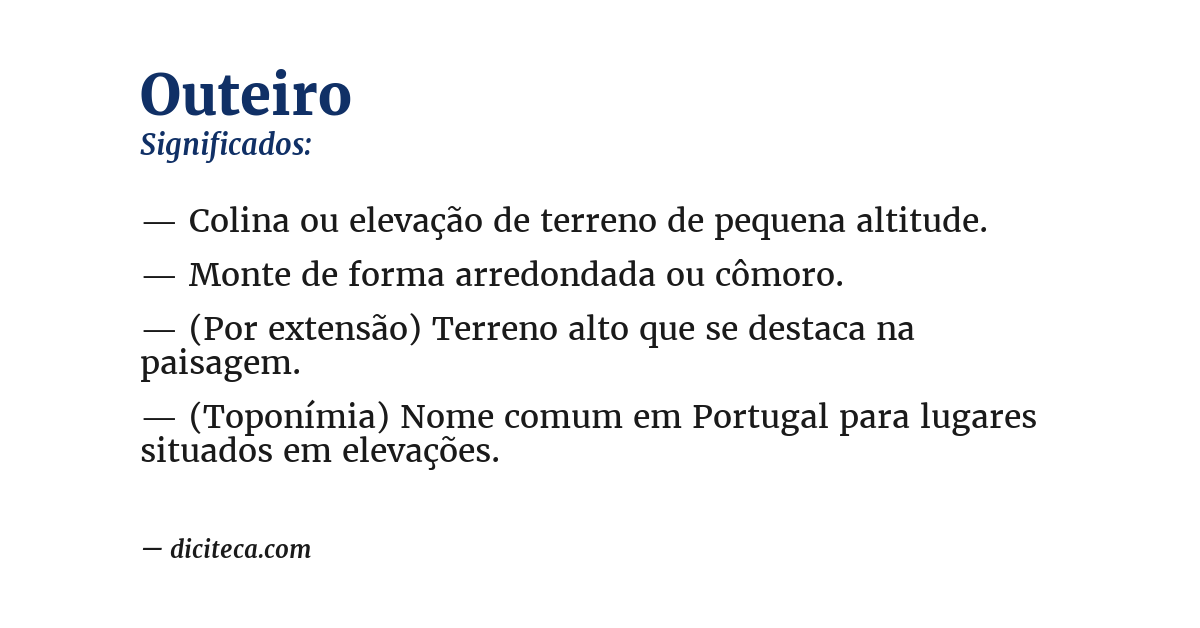 Significado de outeiro