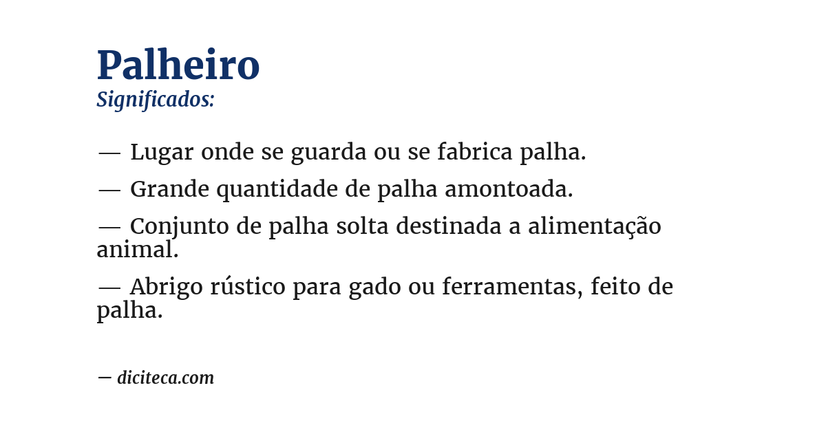 Significado de palheiro
